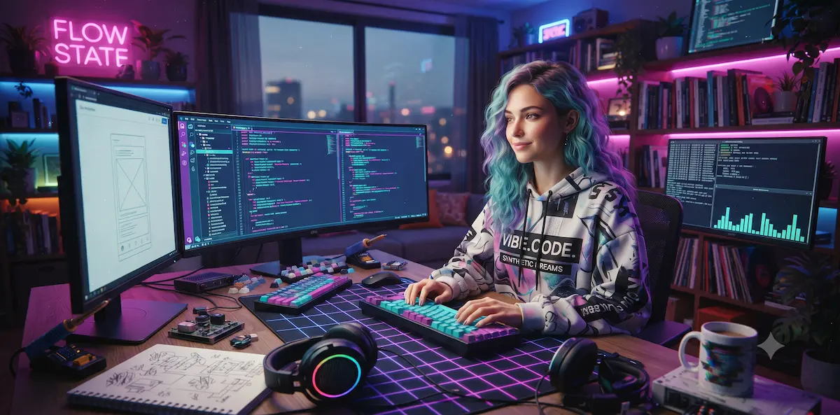 Developer in front of multiple screens with code